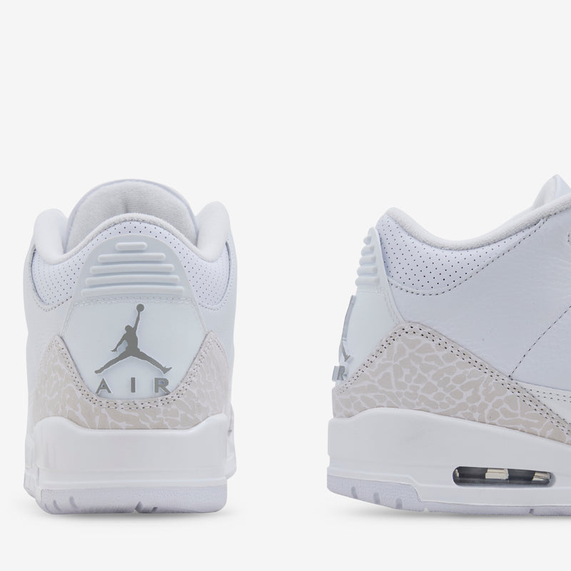 Air Jordan 3 Retro 'Pure Money' White | Metallic Silver | White Footwear