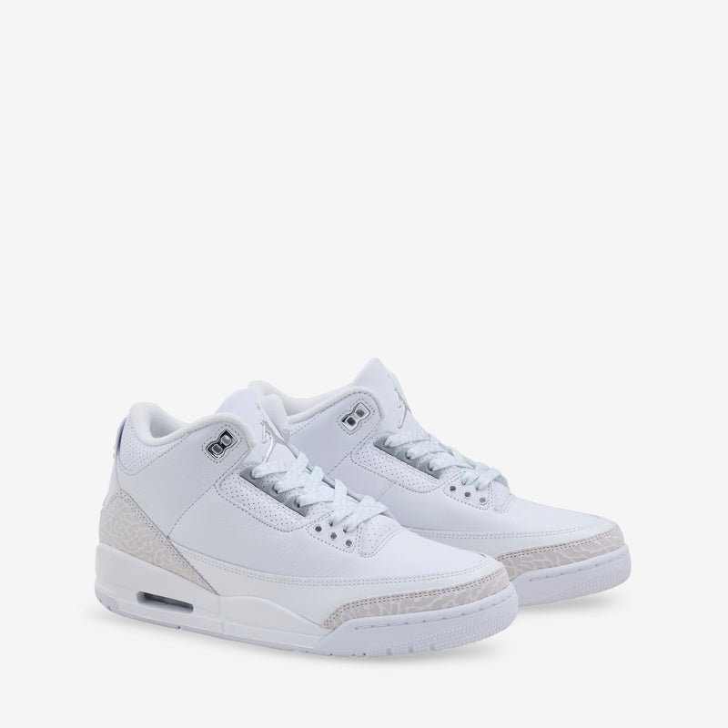 Air Jordan 3 Retro 'Pure Money' White | Metallic Silver | White Footwear