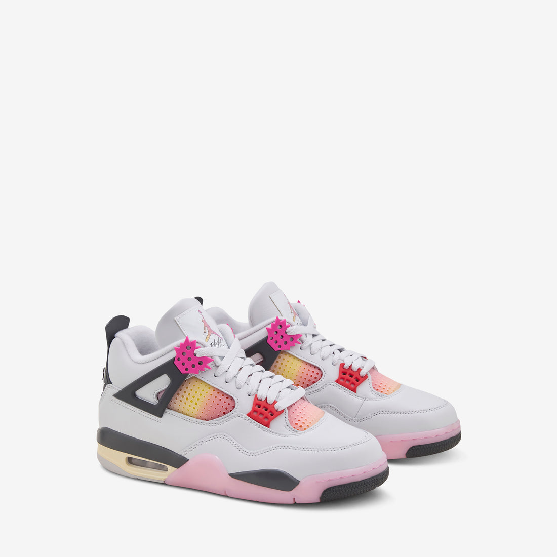 Grade School Air Jordan 4 Retro 'Comic' Off White | Fire Pink | Anthracite Footwear