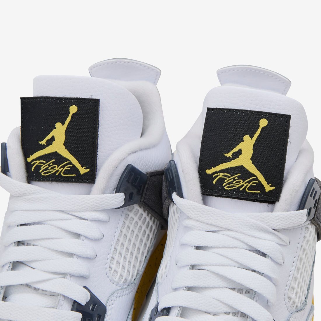 Grade School Air Jordan 4 Retro 'Rare Air' White | Tour Yellow | Dark Blue Grey | Black Footwear