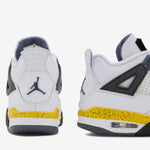 Grade School Air Jordan 4 Retro 'Rare Air' White | Tour Yellow | Dark Blue Grey | Black