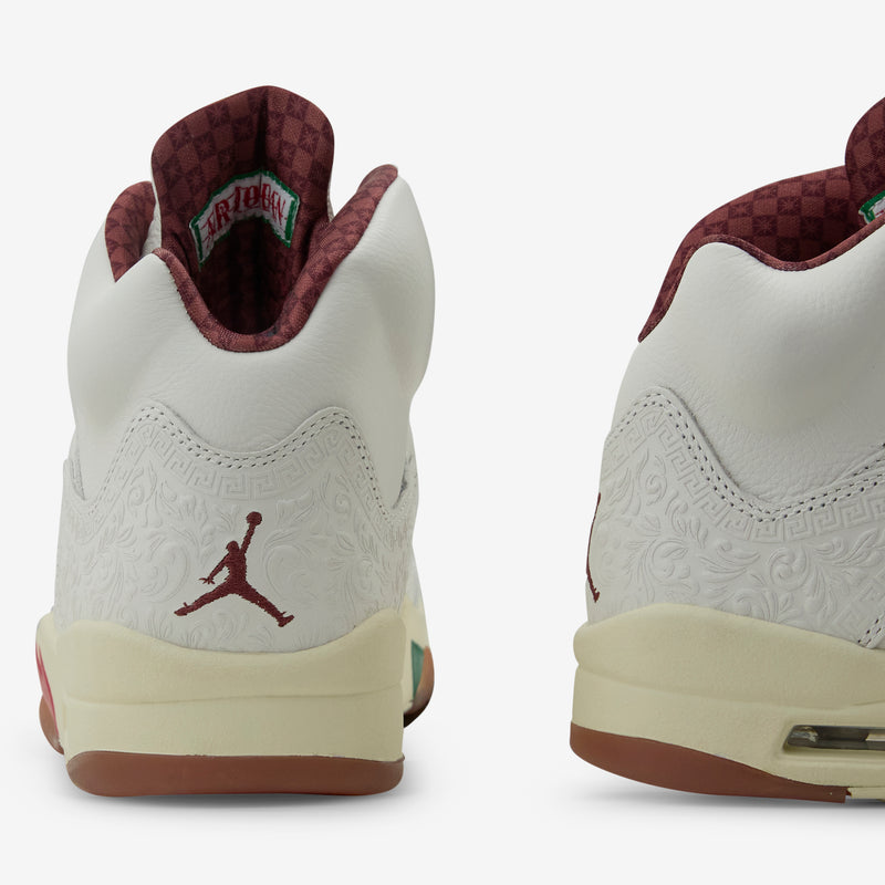 Air Jordan 5 Retro Sail Dark Pony Coconut Milk Pine Green Above The Clouds