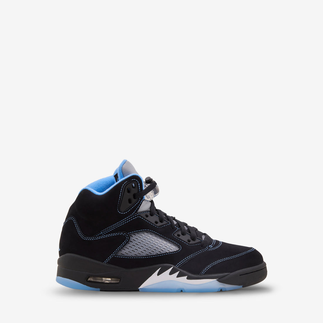 Grade School Air Jordan 5 Retro 'Black Carolina' Black | University Blue | White Footwear