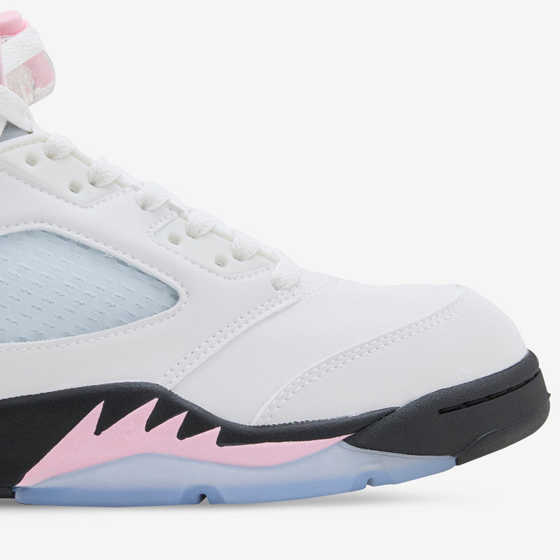 Grade School Air Jordan 5 Retro White | Medium Soft Pink | Black Footwear