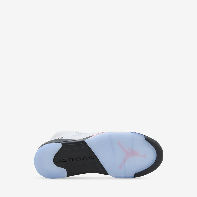Grade School Air Jordan 5 Retro White | Medium Soft Pink | Black Footwear