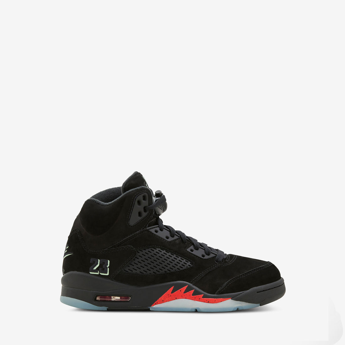 Grade School Air Jordan 5 Retro OG 'Halloween' Black | Black | Picante Red | Glow N The Dark Footwear