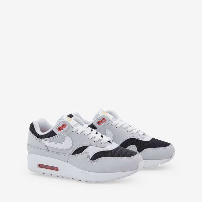 Air Max 1 PRM Pure Platinum | White | Black | Sport Red Footwear
