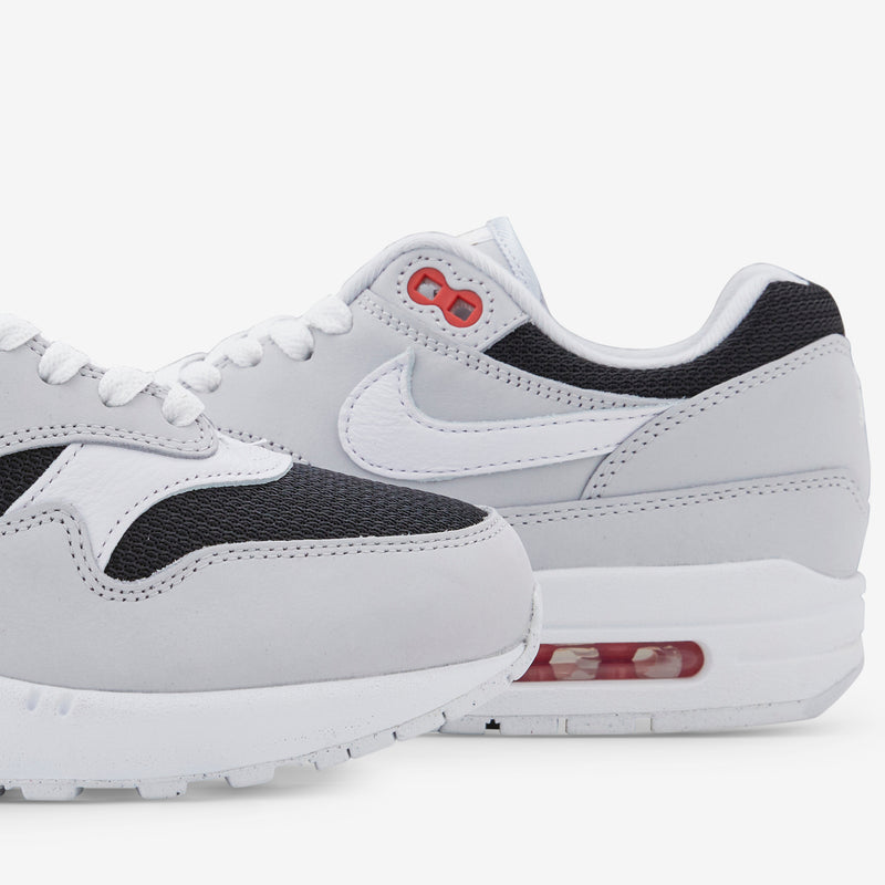 Air Max 1 PRM Pure Platinum | White | Black | Sport Red Footwear