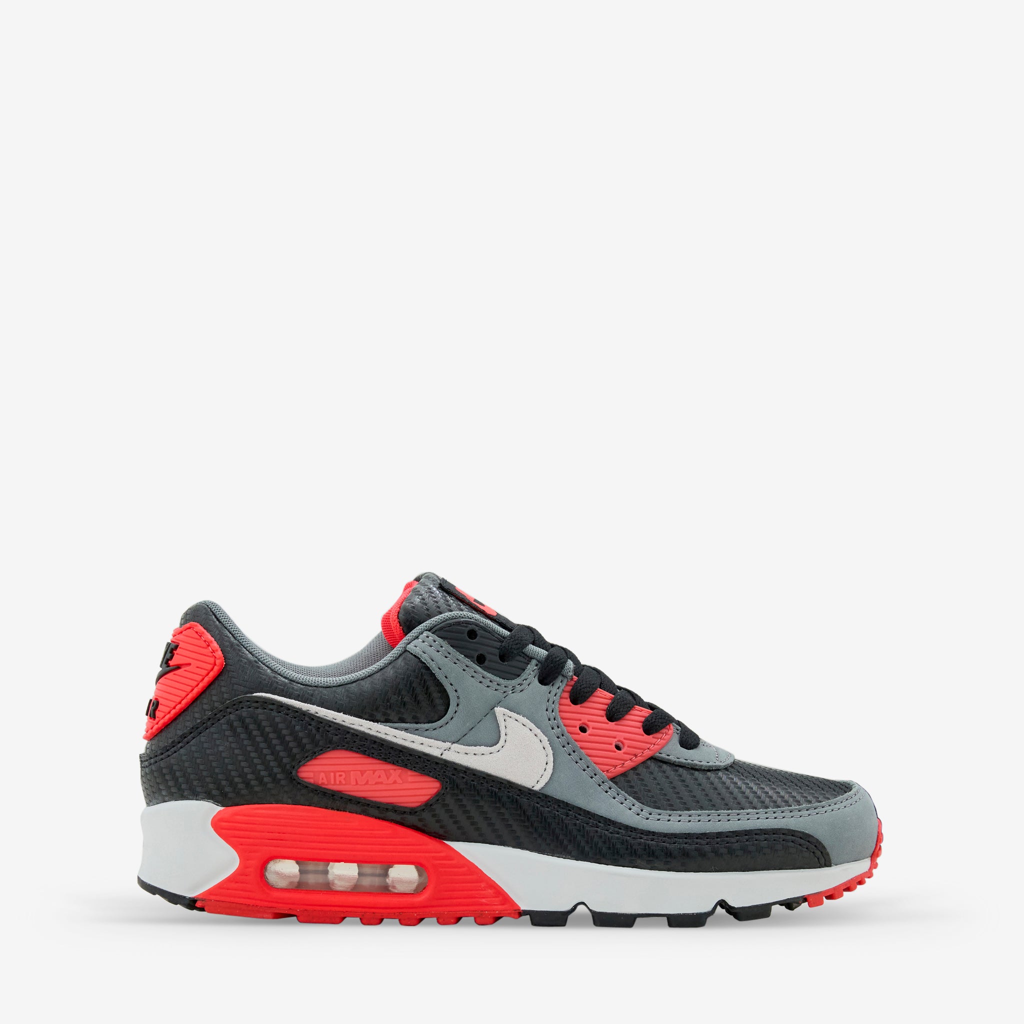 Air Max 90 Premium Black | Cool Grey | Bright Crimson | Photon