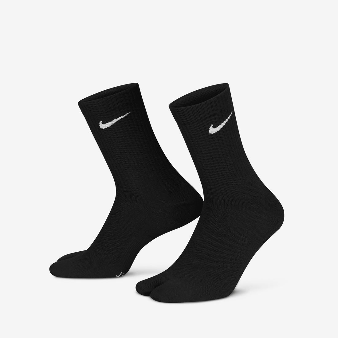 Everyday Plus 'Rift' Lightweight Split-Toe Crew Socks Black | White Accessories