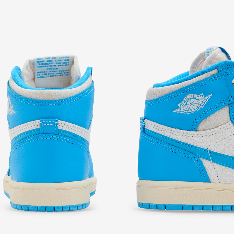 Pre-School Air Jordan 1 Retro High OG 'UNC Reimagined' Dark Powder Blue | Dark Powder Blue | Sail Footwear