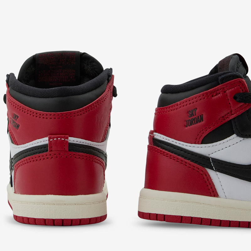 Toddler Air Jordan 1 Retro High OG 'Black Toe' White | Black | Varsity Red | Sail Footwear