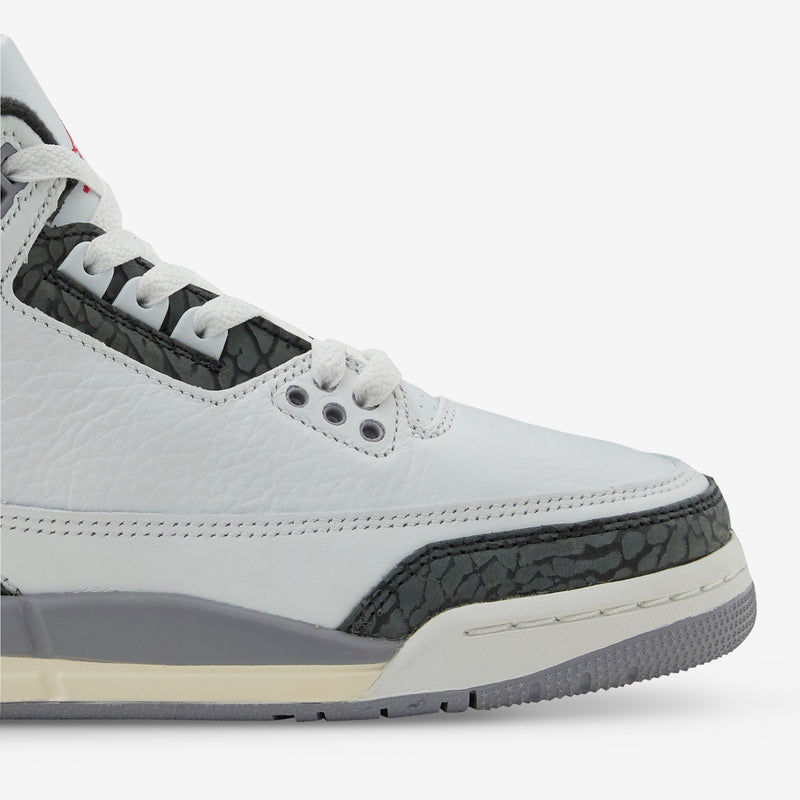 Grade School Air Jordan 3 Retro Summit White | Fire Red | Cement Grey | Black Footwear