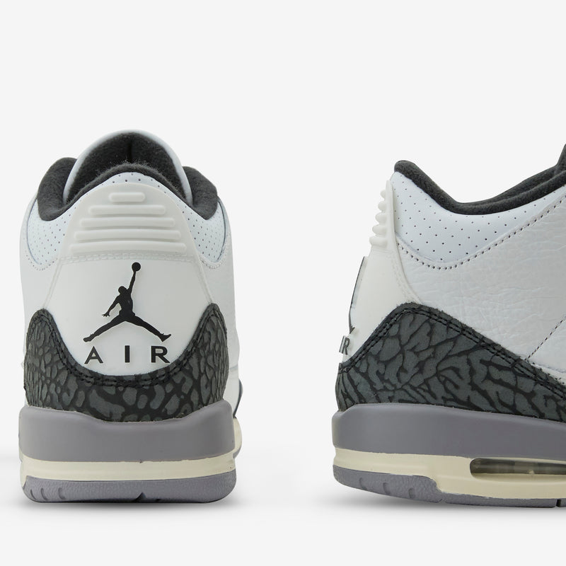 Pre-School Air Jordan 3 Retro Summit White | Fire Red | Cement Grey | Black Footwear