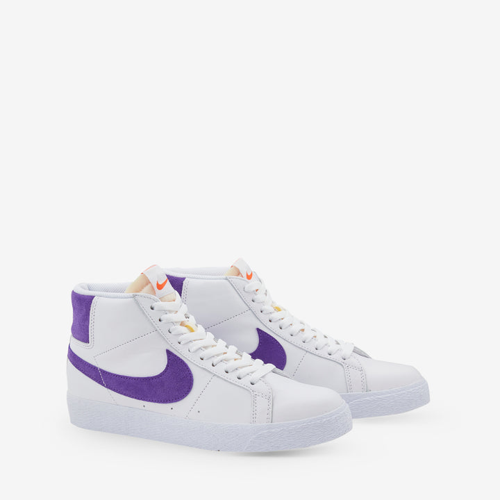 SB Zoom Blazer Mid White | Court Purple | White | Gum Light Brown Front