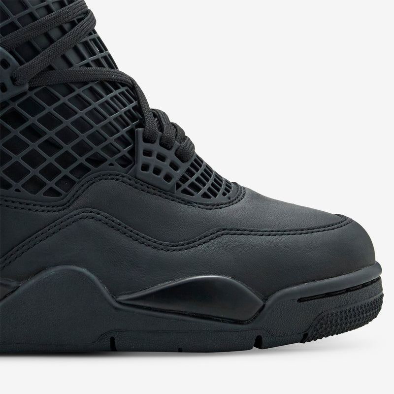 Women's Air Jordan 4 Net Black | Black | Metallic Silver Footwear