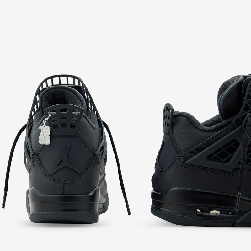 Women's Air Jordan 4 Net Black | Black | Metallic Silver Footwear