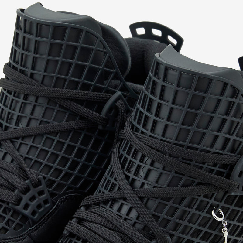 Women's Air Jordan 4 Net Black | Black | Metallic Silver Footwear