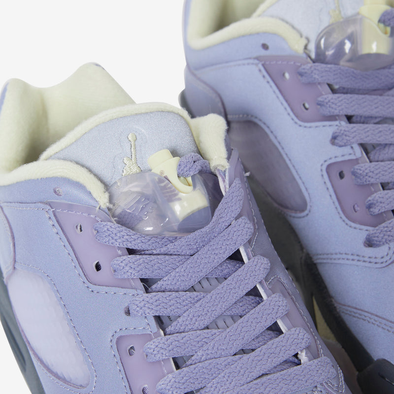 Women's Air Jordan 5 Retro Low Indigo Haze | Fire Red | Metallic Silver