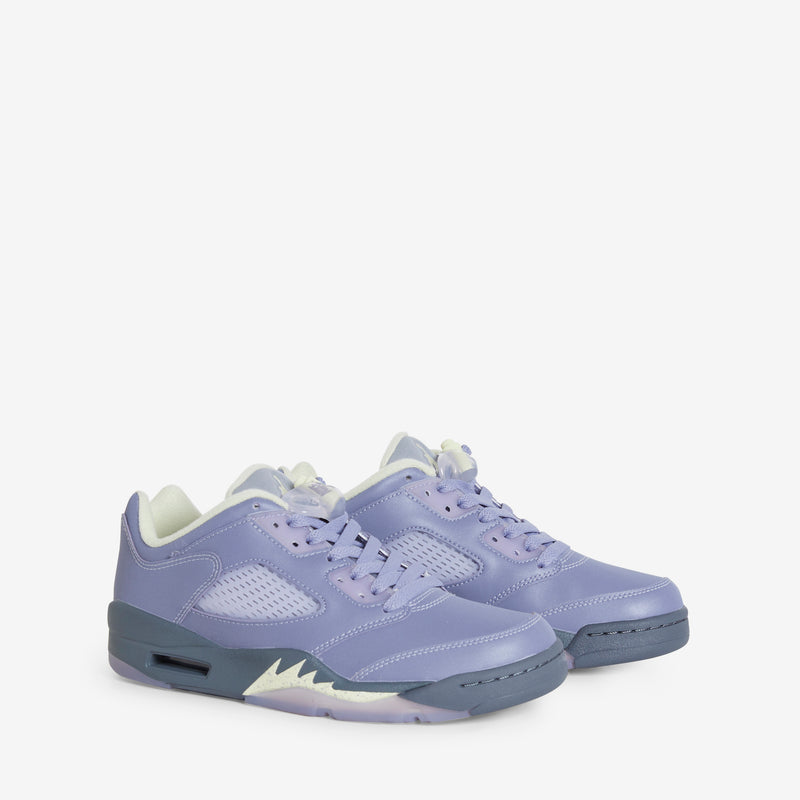 Women's Air Jordan 5 Retro Low Indigo Haze | Fire Red | Metallic Silver