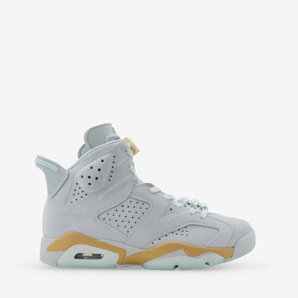 Women's Air Jordan 6 Retro Pure Platinum | Glacier Blue | Metallic Gold Footwear