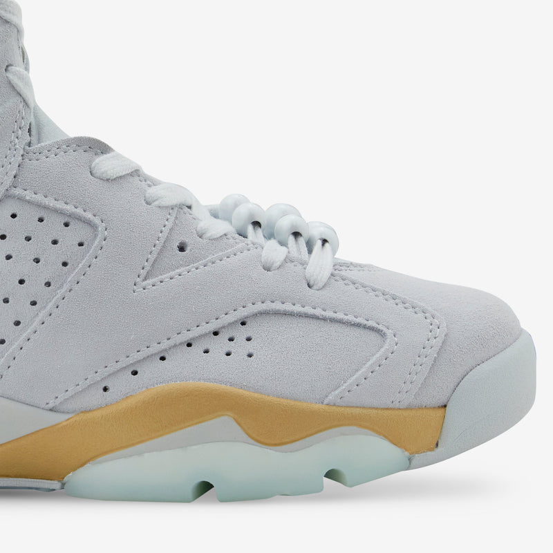 Women's Air Jordan 6 Retro Pure Platinum | Glacier Blue | Metallic Gold Footwear