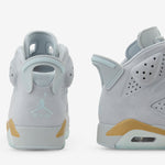 Women's Air Jordan 6 Retro Pure Platinum | Glacier Blue | Metallic Gold
