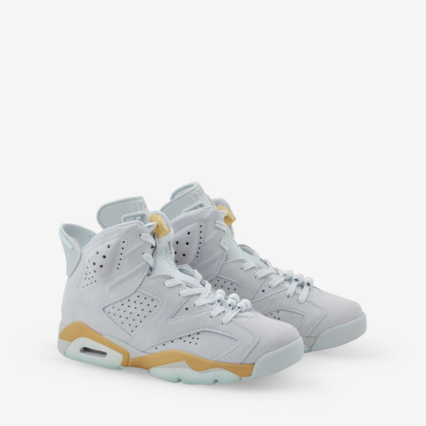 Women's Air Jordan 6 Retro Pure Platinum | Glacier Blue | Metallic Gold Footwear