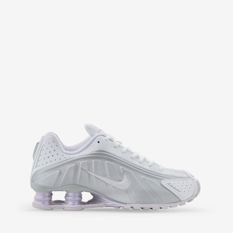 Women's Shox R4 White | Barely Grape | MTLC Platinum Footwear