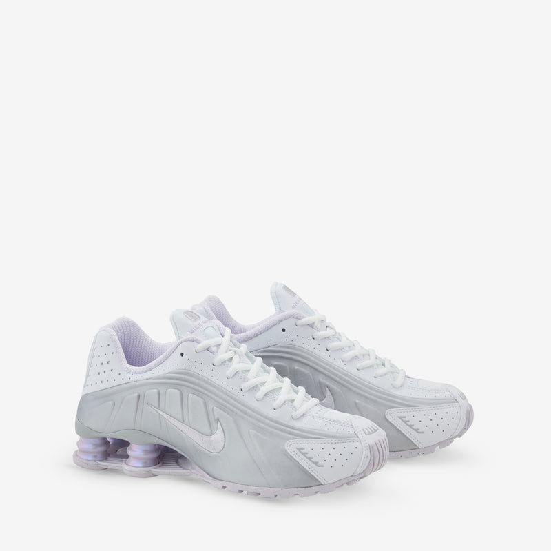 Women's Shox R4 White | Barely Grape | MTLC Platinum Footwear