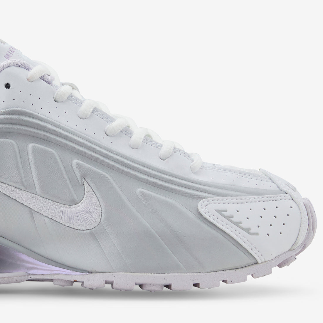 Women's Shox R4 White | Barely Grape | MTLC Platinum Footwear