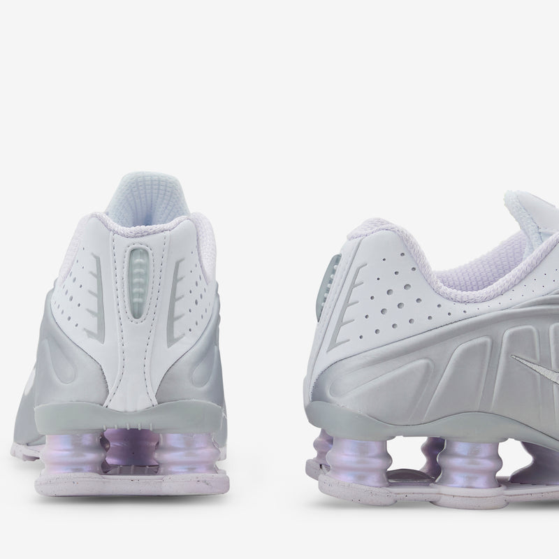 Women's Shox R4 White | Barely Grape | MTLC Platinum Footwear