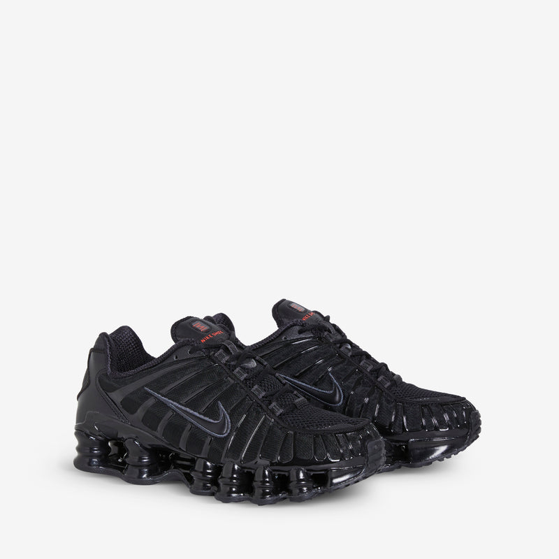 Women's Shox TL Black | Black | MTLC Hematite | Max Orange Footwear
