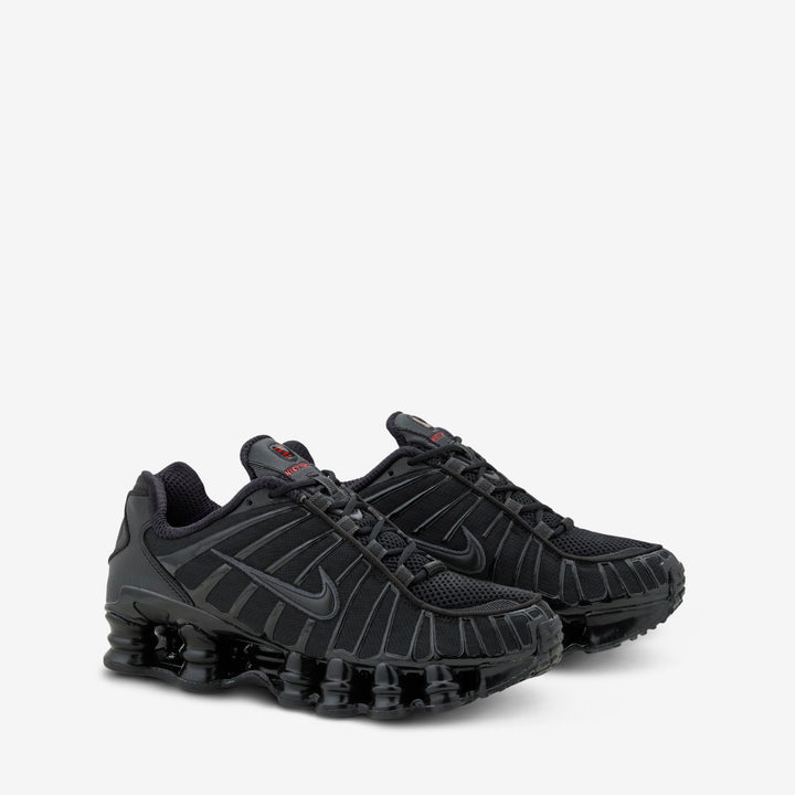 Women's Shox TL Black | Metallic Hematite | Max Orange | Black Front