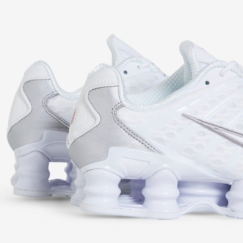 Women's Shox TL White | White | Metallic Silver | Max Orange Footwear