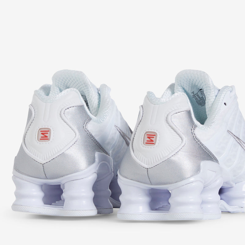 Women's Shox TL White | White | Metallic Silver | Max Orange Footwear