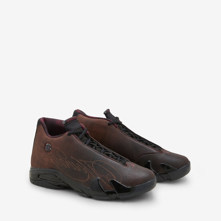 Mowalola x Air Jordan 14 Retro SP Black | Burnt Red Front