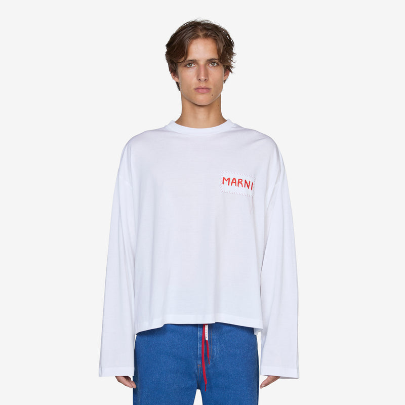 Stitch Logo Longsleeve T-Shirt Lily White Tees