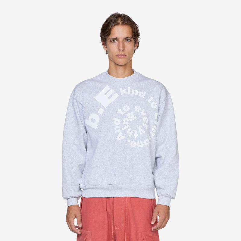b.E Kind Swirl Crewneck Sweatshirt Heather Grey Jumpers