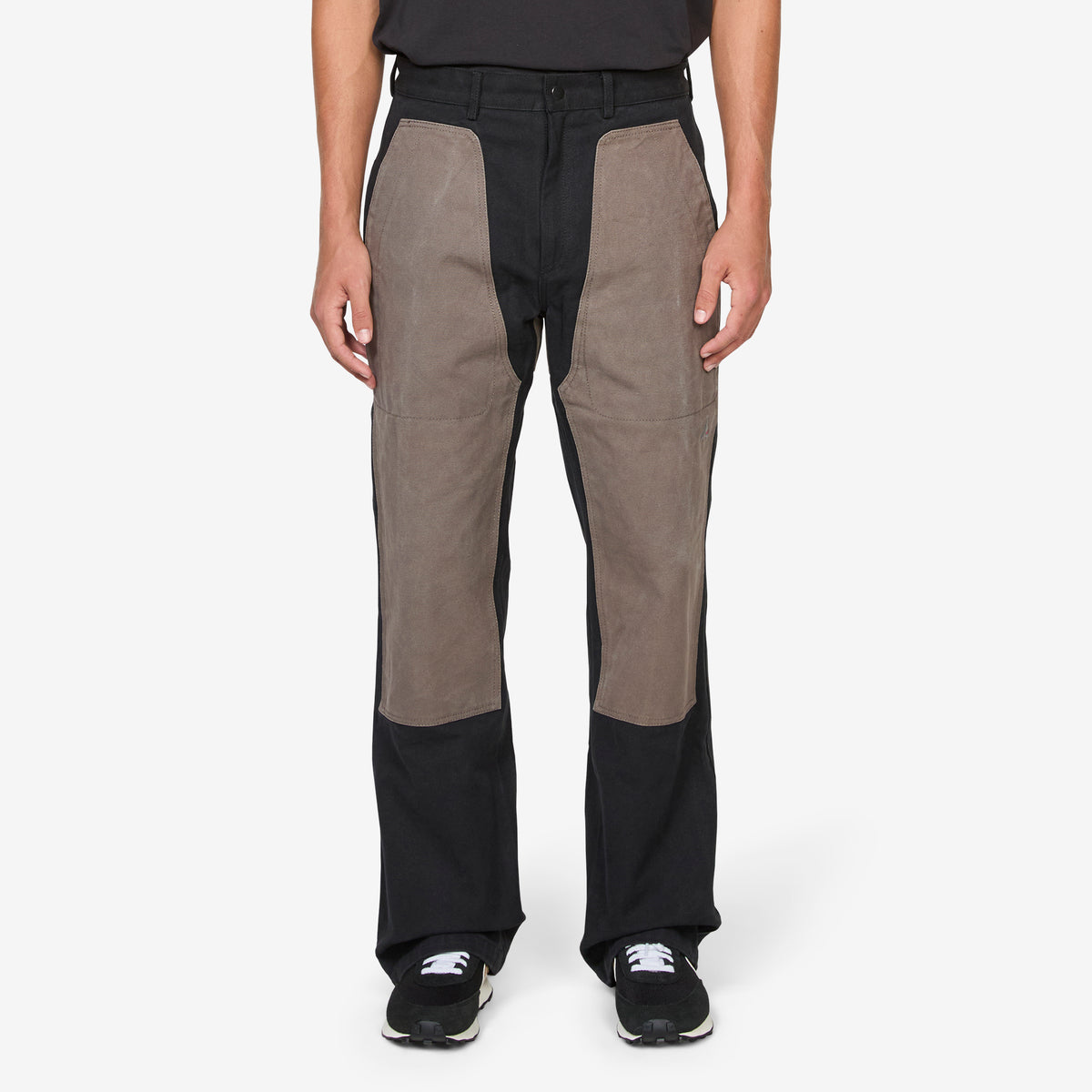 Fomes Double Knee Washed Canvas Pant Black Grey – Above The Clouds
