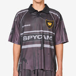 Distressed Spycam Polo Purple Black