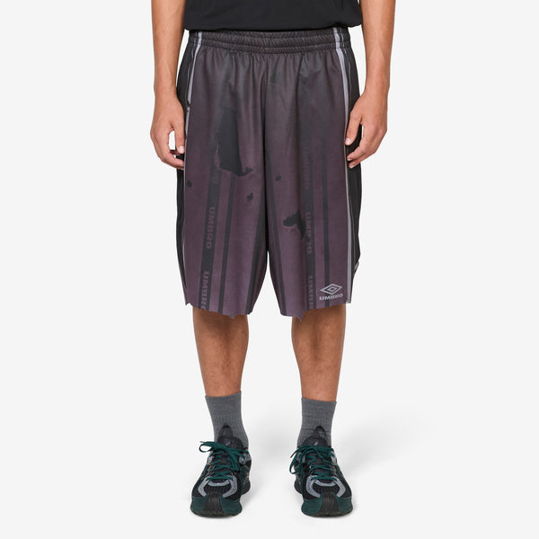 Distressed Shorts Purple Black Shorts
