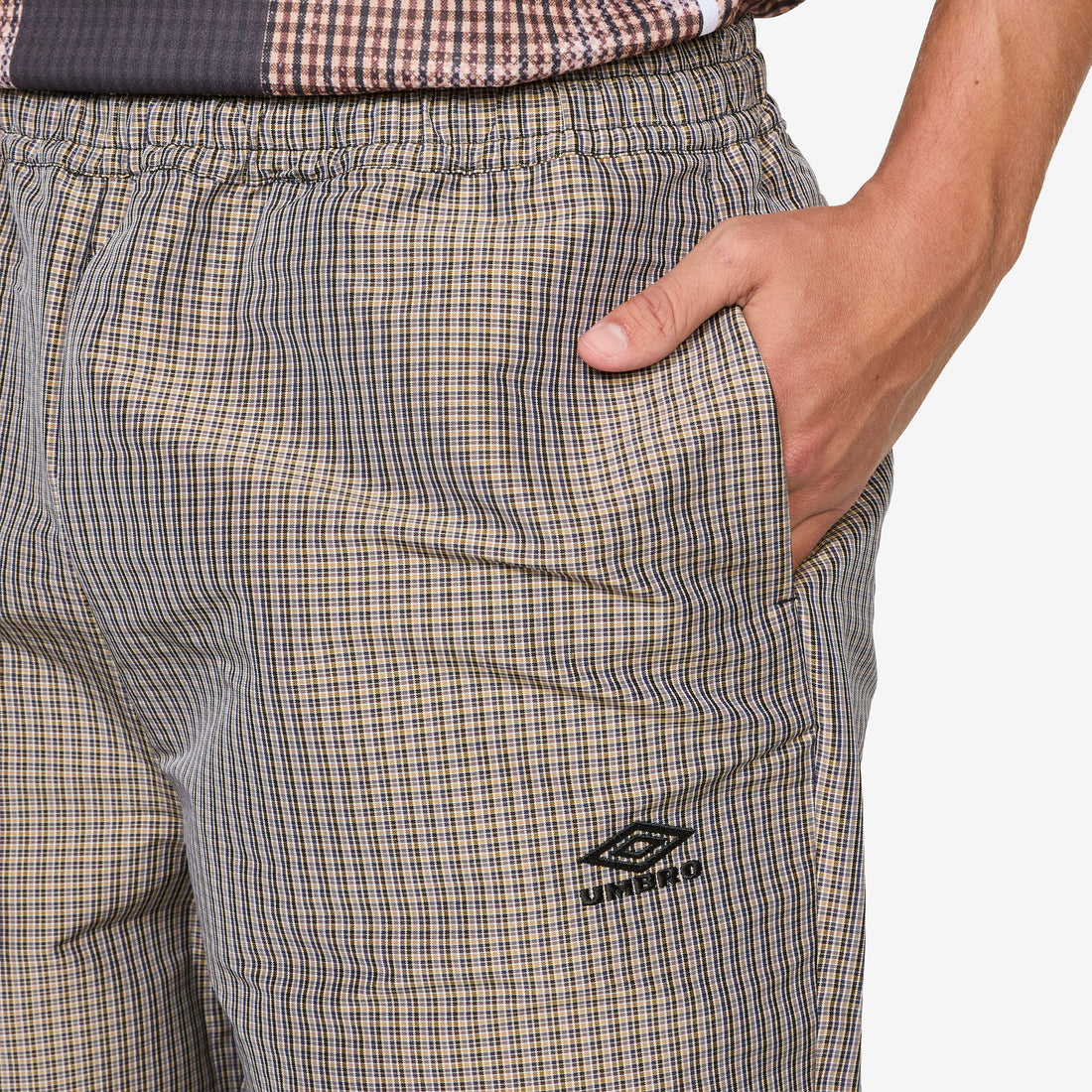 Check Track Pants Beige Black Pants