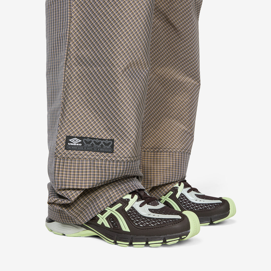 Check Track Pants Beige Black Pants