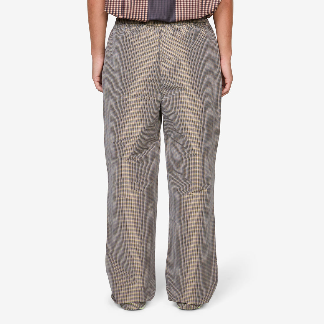 Check Track Pants Beige Black Pants