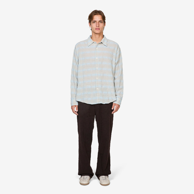 Exact Shirt Pale Blue Structured Check Shirts