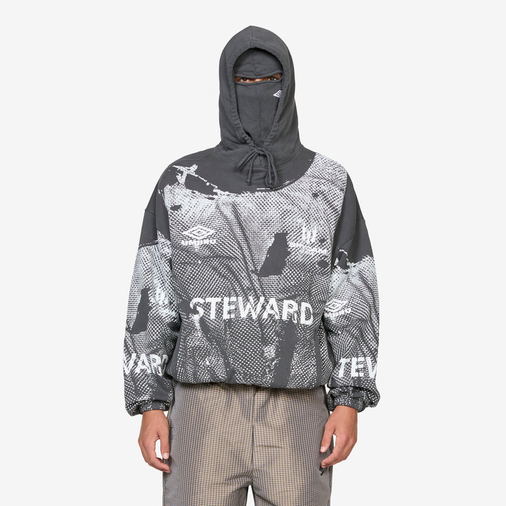 Steward Vest Masked Hoodie Dark Grey