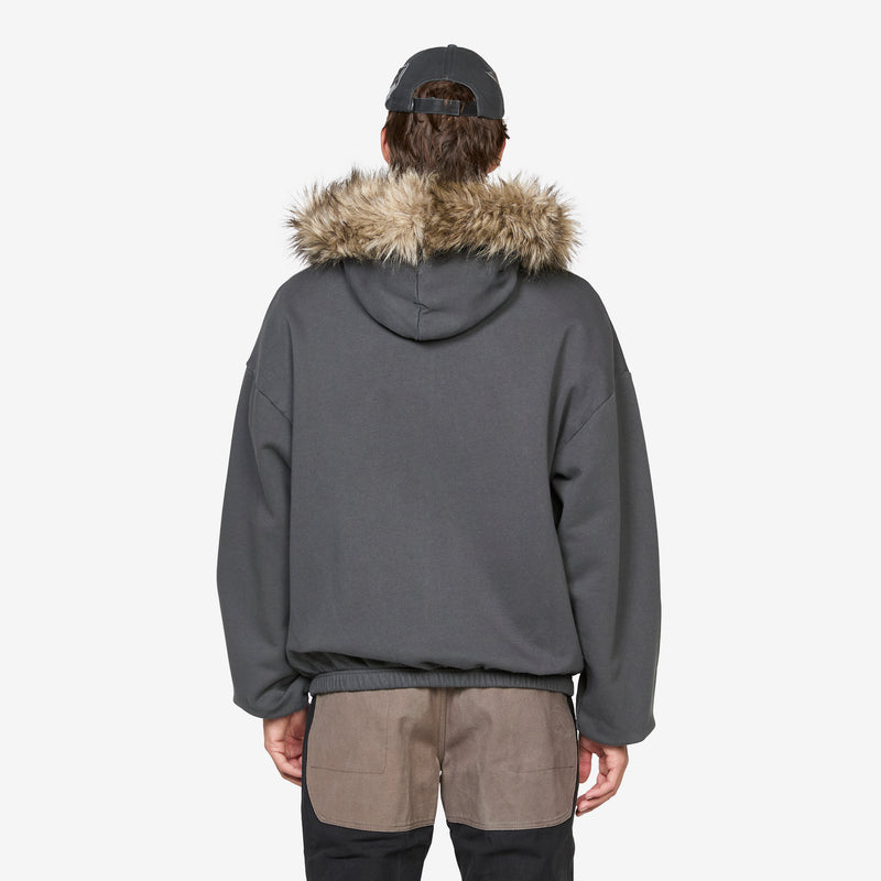 Fur Masked Hoodie Dark Grey Jumpers