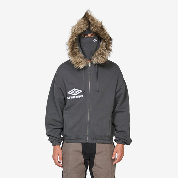 Fur Masked Hoodie Dark Grey Jumpers