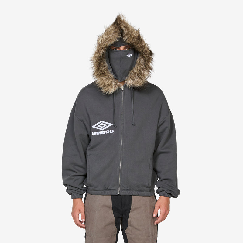 Fur Masked Hoodie Dark Grey Jumpers